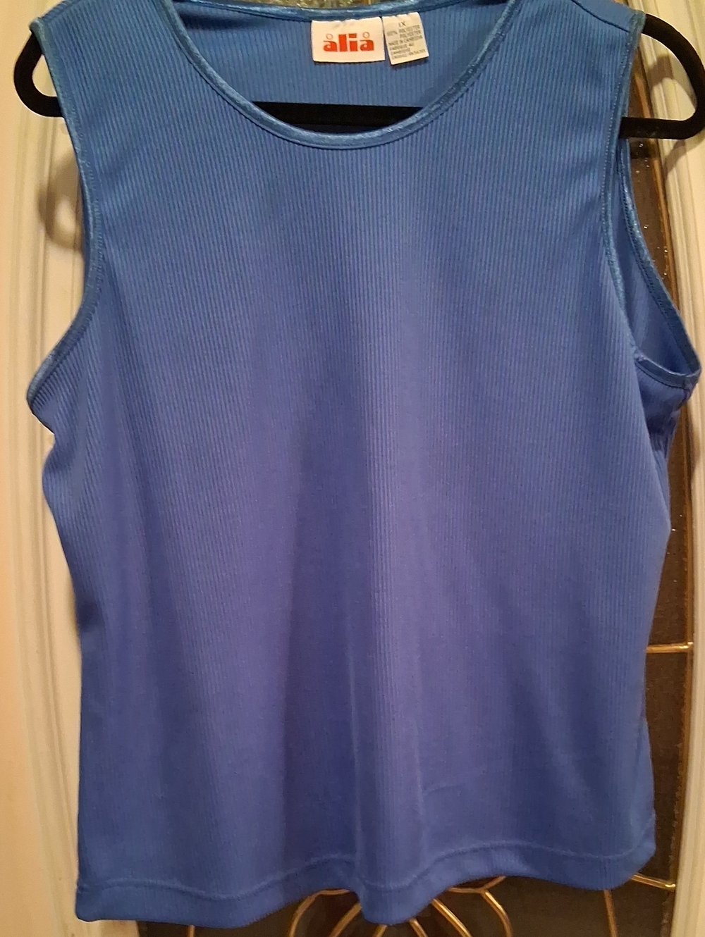 Alia Blue Ribbed Tank Top